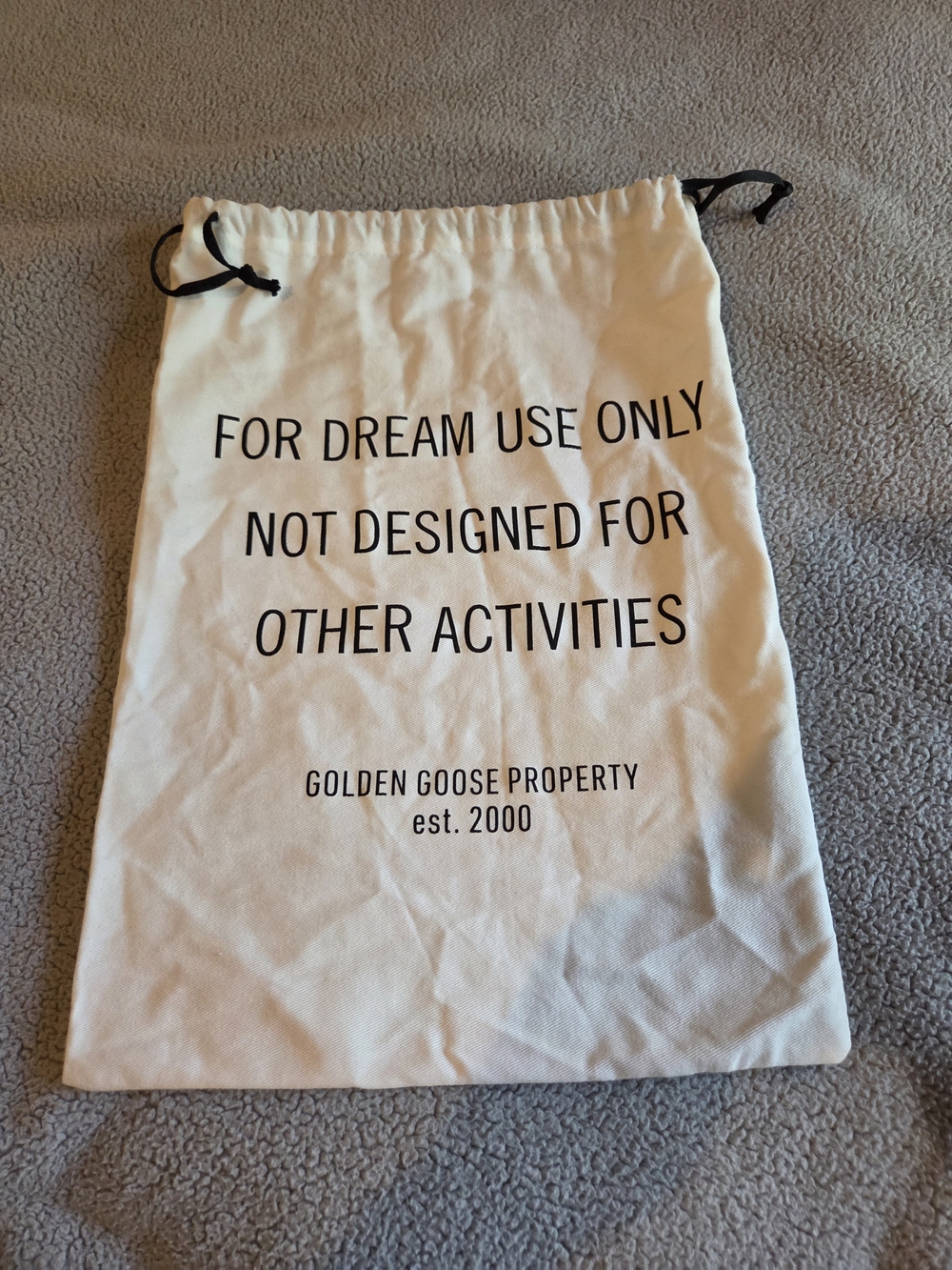 Golden Goose Cream Drawstring Dust Bag